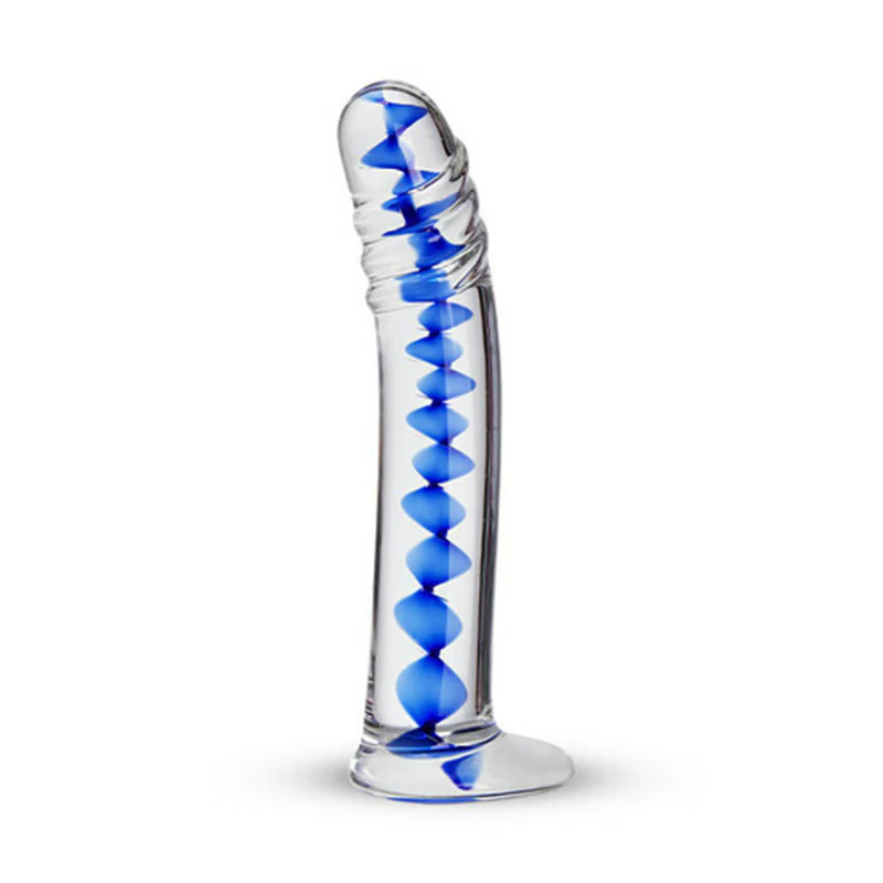 Tarzanee Frozen Sapphire Spiral Glass Dildo 6.18 Inch
