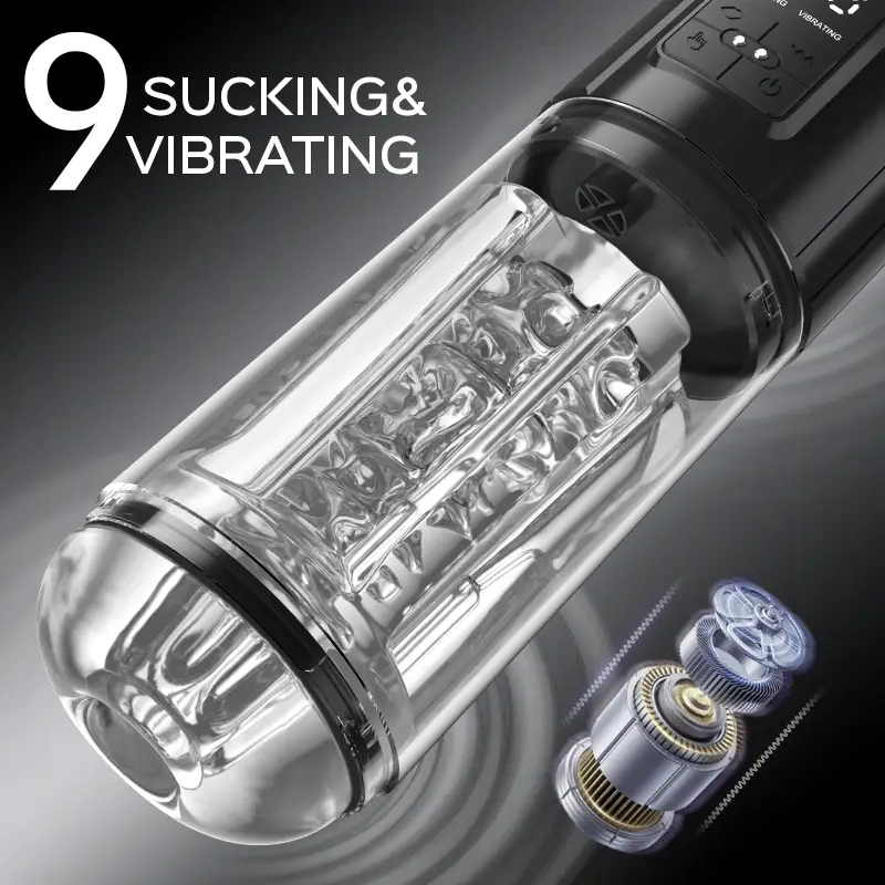 Iron Man - 9 Vibration & Sucking Automatic Blowjob Male Stroker