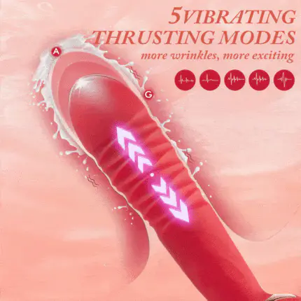 Tarzanee Red Rose Low Noise 5 Thrusting & Vibrating 7 Tongue Licking Vibrator