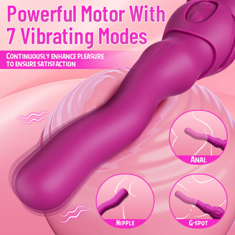 New Wriggling Technology Vibrator  With Detachable Suction Cup