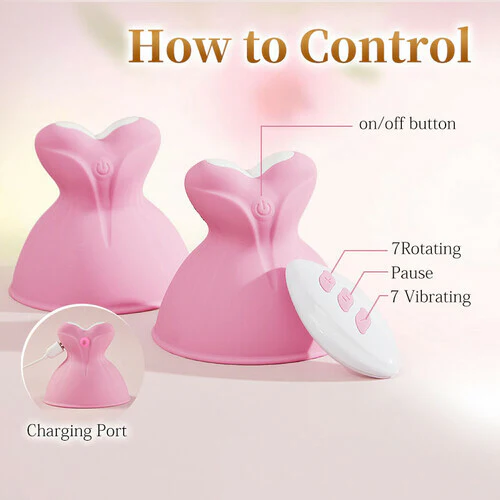 Tarzanee - 7 Vibrating & Rotation Nipple Toys with Replaceable Message Head