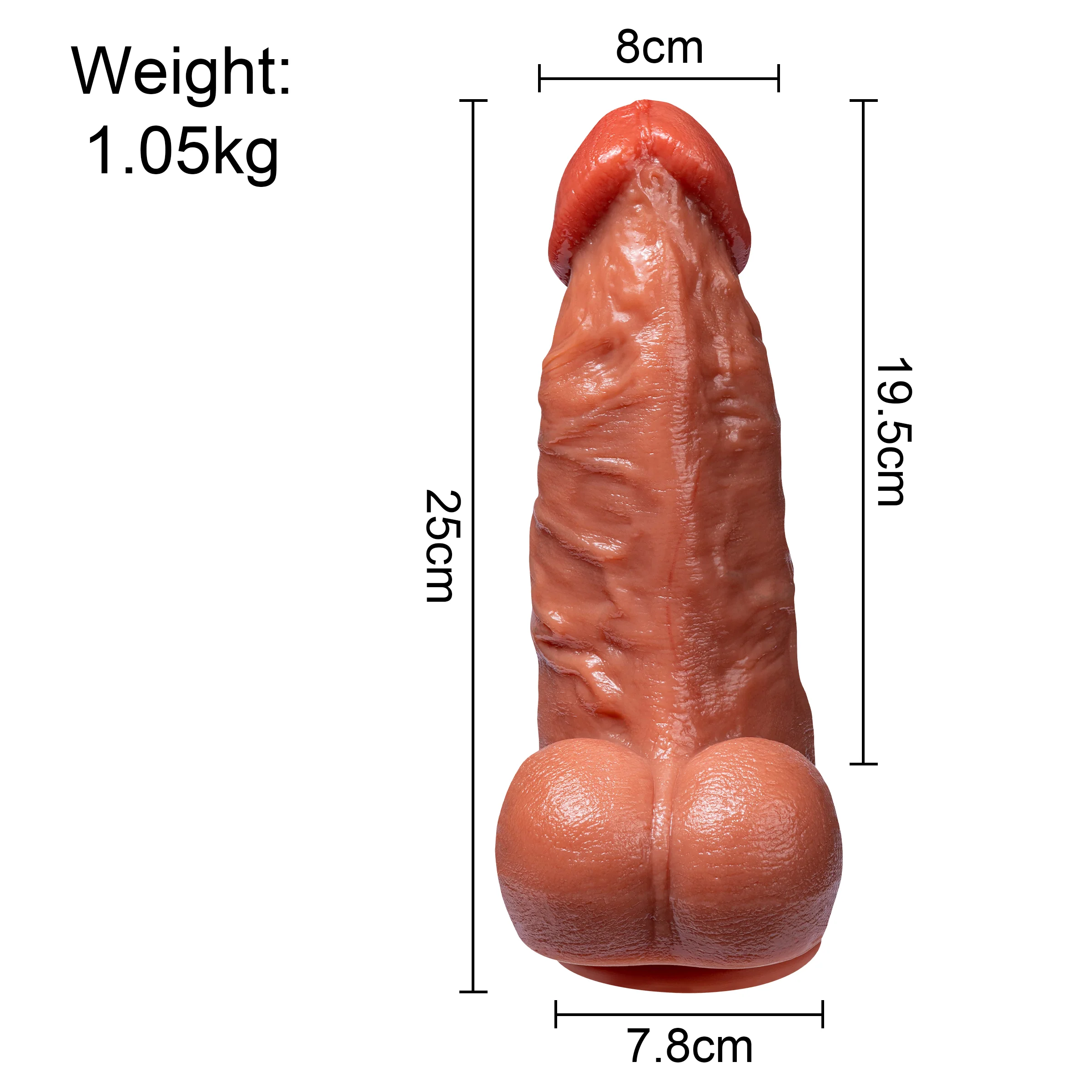 Tarzanee - Giant Big Skin Like Silicone Dildos with Strong Suction Cup 9.84 in