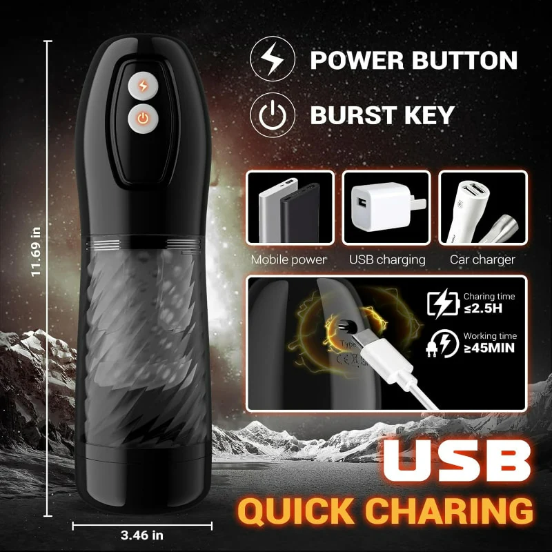 Aiden 9 Thrusting & Rotating Masturbator Adult Sex Toys For Men