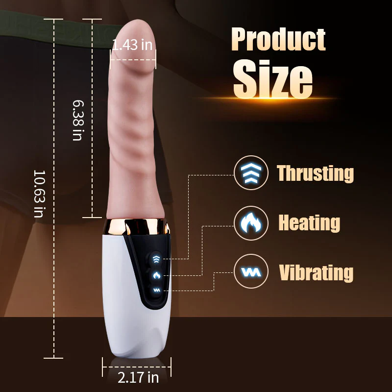 Sex Machine 6.38 IN Thrusting Dildo Vibrator with Heating