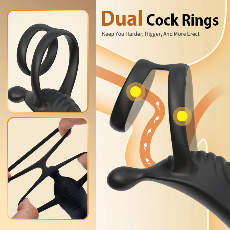 Tarzanee - Thrusting Prostate Massager With Double Cock Rings