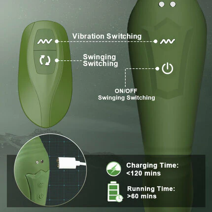 Warrior - C-Shaped 10 Swinging Vibrations Prostate Massager for Men Couple Gay