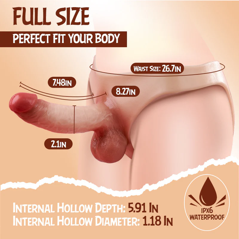 Nolan - Strap-on Dildo Silicone Wearable Hollow Dildos Panties With 7.48''  Realistic Penis