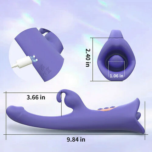Tarzanee - Clit Nipple Anal Stimulation Rabbit Licking Vibrating Flapping 4 IN 1 Stimulator