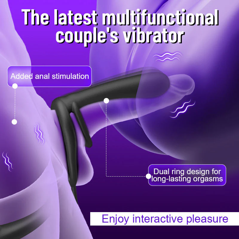 Double Penetration  Double Vibration  Couple Vibrator with Locking Sperm Ring