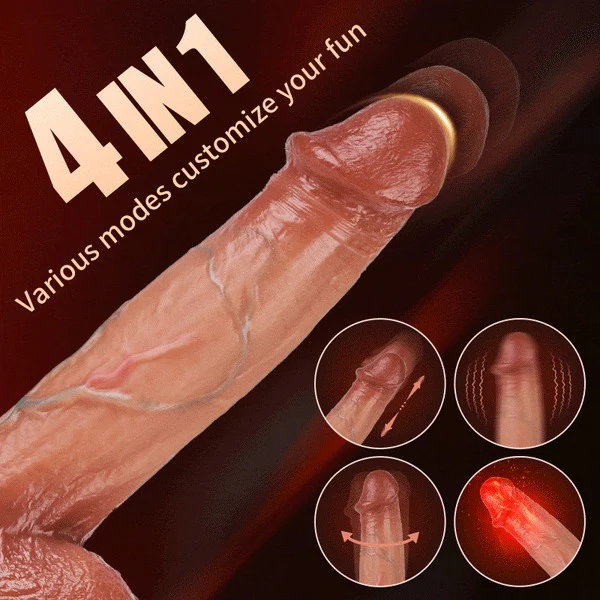 MASK - 8.6 Inch Bloodshot Thrusting Swinging Heating Dildo