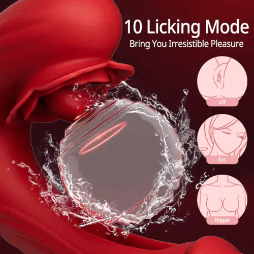 Tarzanee- Rose Rotation Tongue Licking Flapping Vibrator