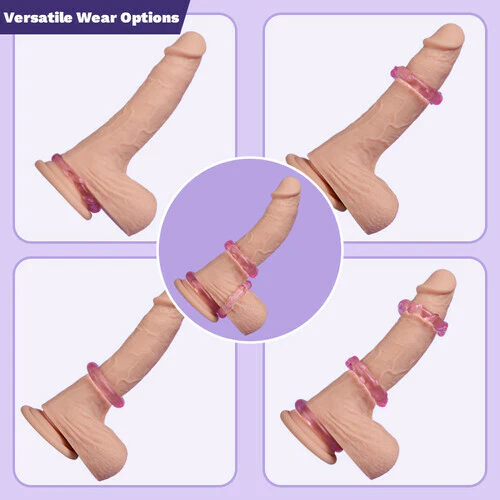 Tarzanee - 3-Piece Set Cock Rings High-Elasticity Tpe Rings For Male Pleasure