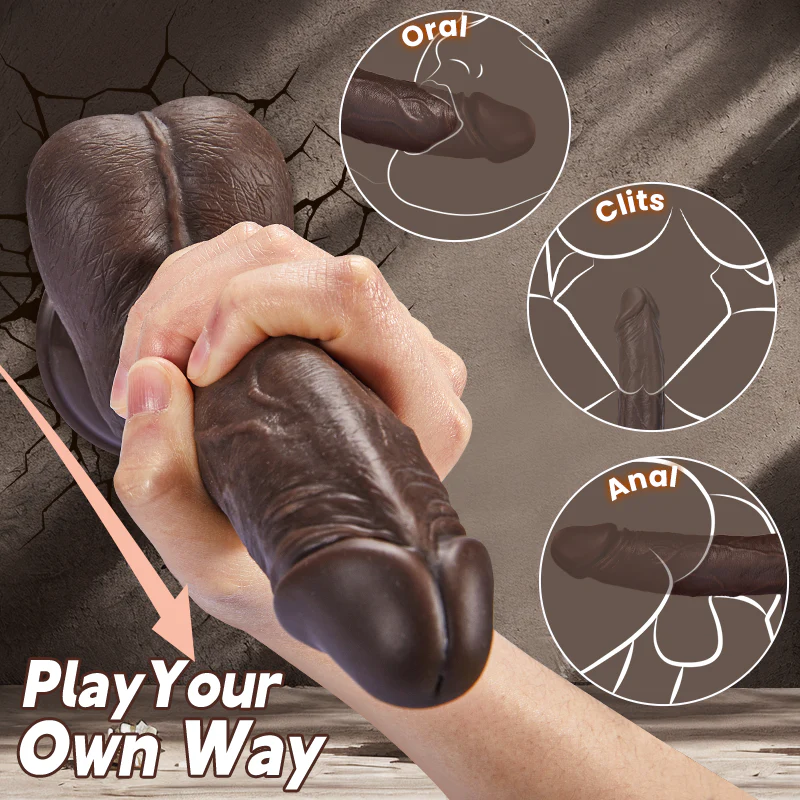 Black Warrior - 8.7 Inch Remote Control 5 Thrusting 10 Vibrating Rotating Dildo