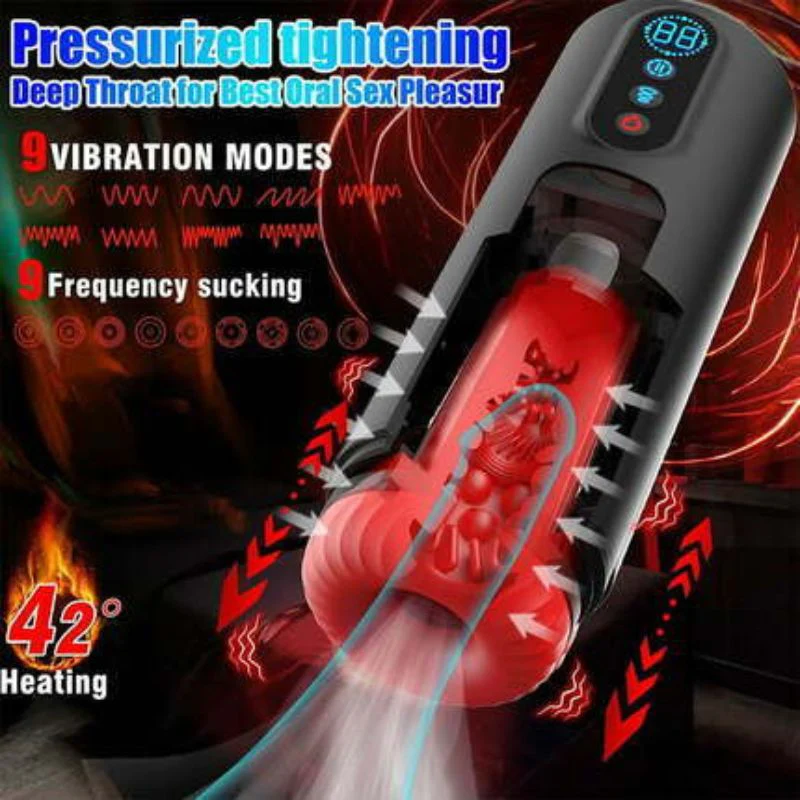 Tarzanee - 9 Telescopic Vibration Sucking Heated Aircraft Male Stroker