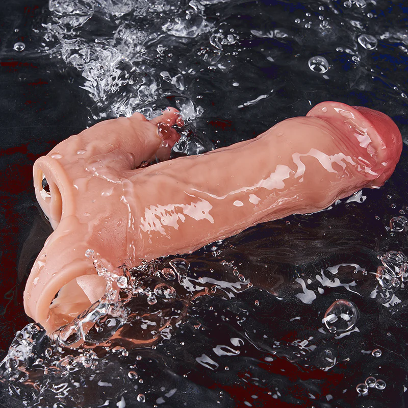 Tarzanee - Penis Sleeve Extender Enlarger Vibrating Cock Ring 8 Modes For Men Couples