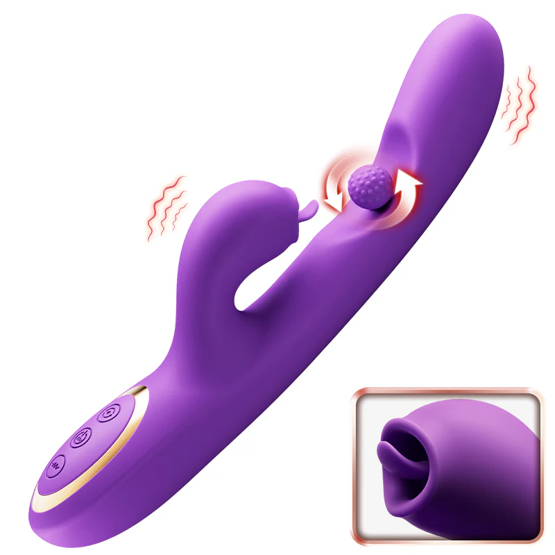 Tarzanee - Tongue Licking Clitoral Stimulator Vibrator With 360�� Rotation Rubbing Ball