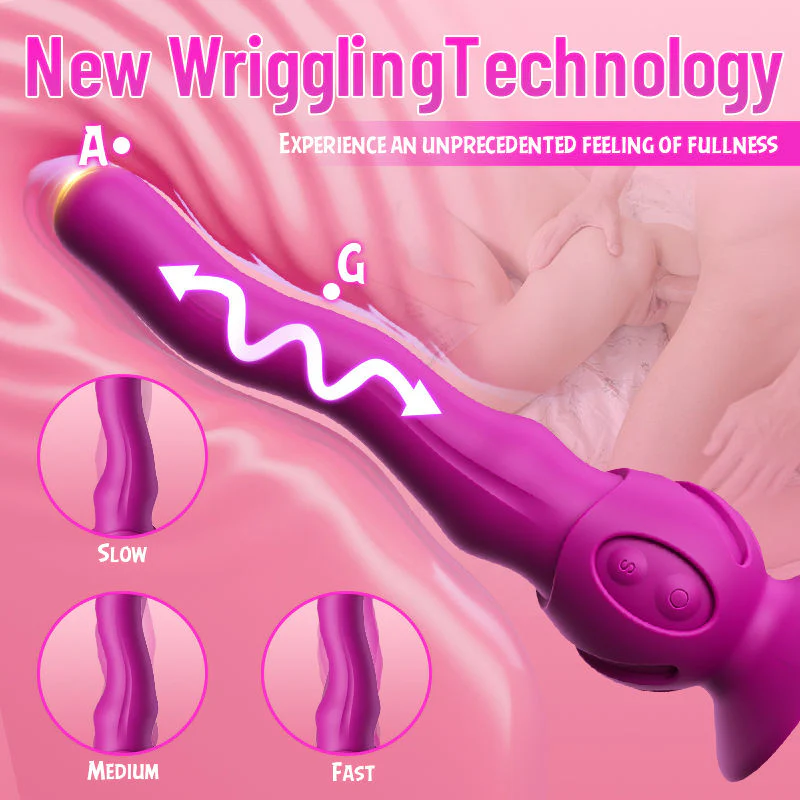 New Wriggling Technology Vibrator  With Detachable Suction Cup