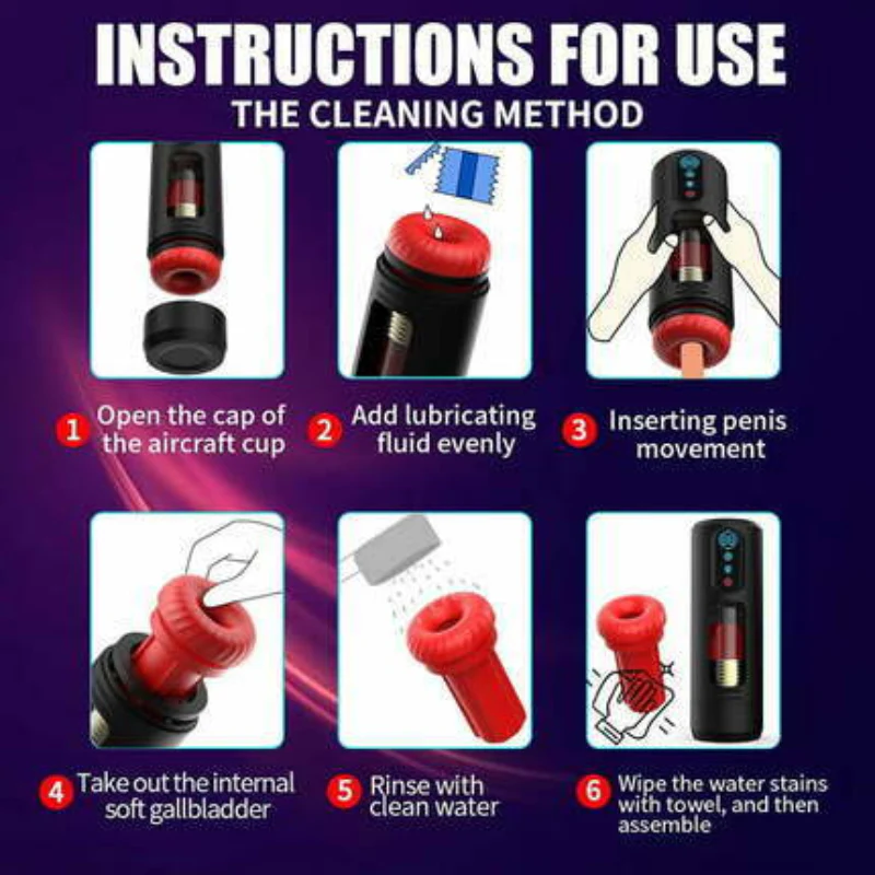 Tarzanee - 9 Telescopic Vibration Sucking Heated Aircraft Male Stroker