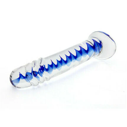 Tarzanee Frozen Sapphire Spiral Glass Dildo 6.18 Inch