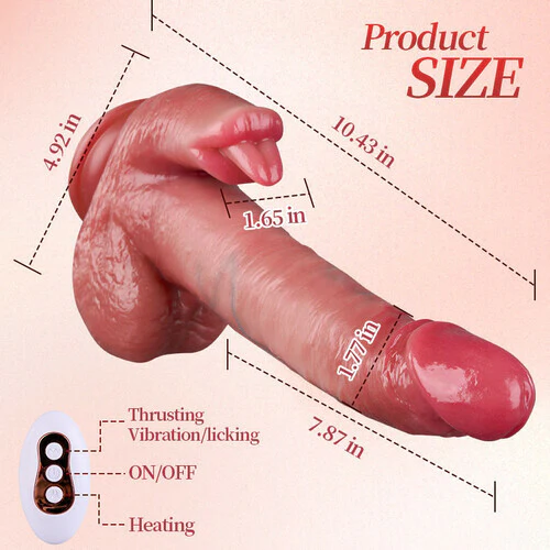 Tarzanee - UPGRADED 10.43 In Longer Licking Heating Thrusting Swinging Lifelike Dildo