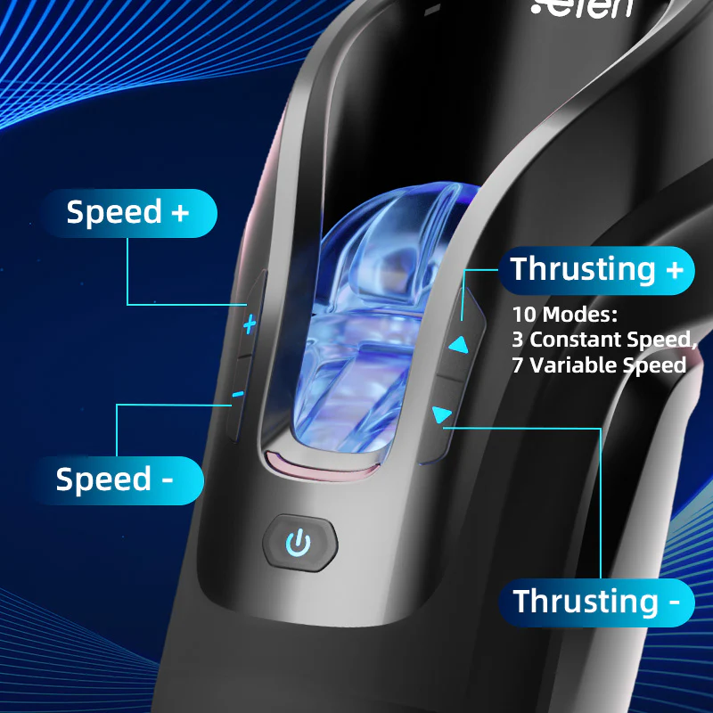 Tarzanee -Leten 3D Fleshy Telescopic Vibrating Automatic Male Masturbator Blowjob Stroker