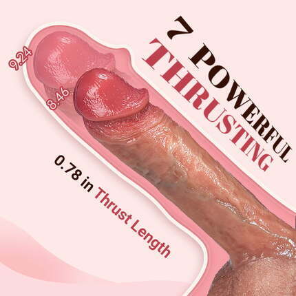 Tarzanee IPX7 Waterproof 7 Thrusting Swinging 10 Vibrating Heating Lifelike Dildo 8.46 Inch